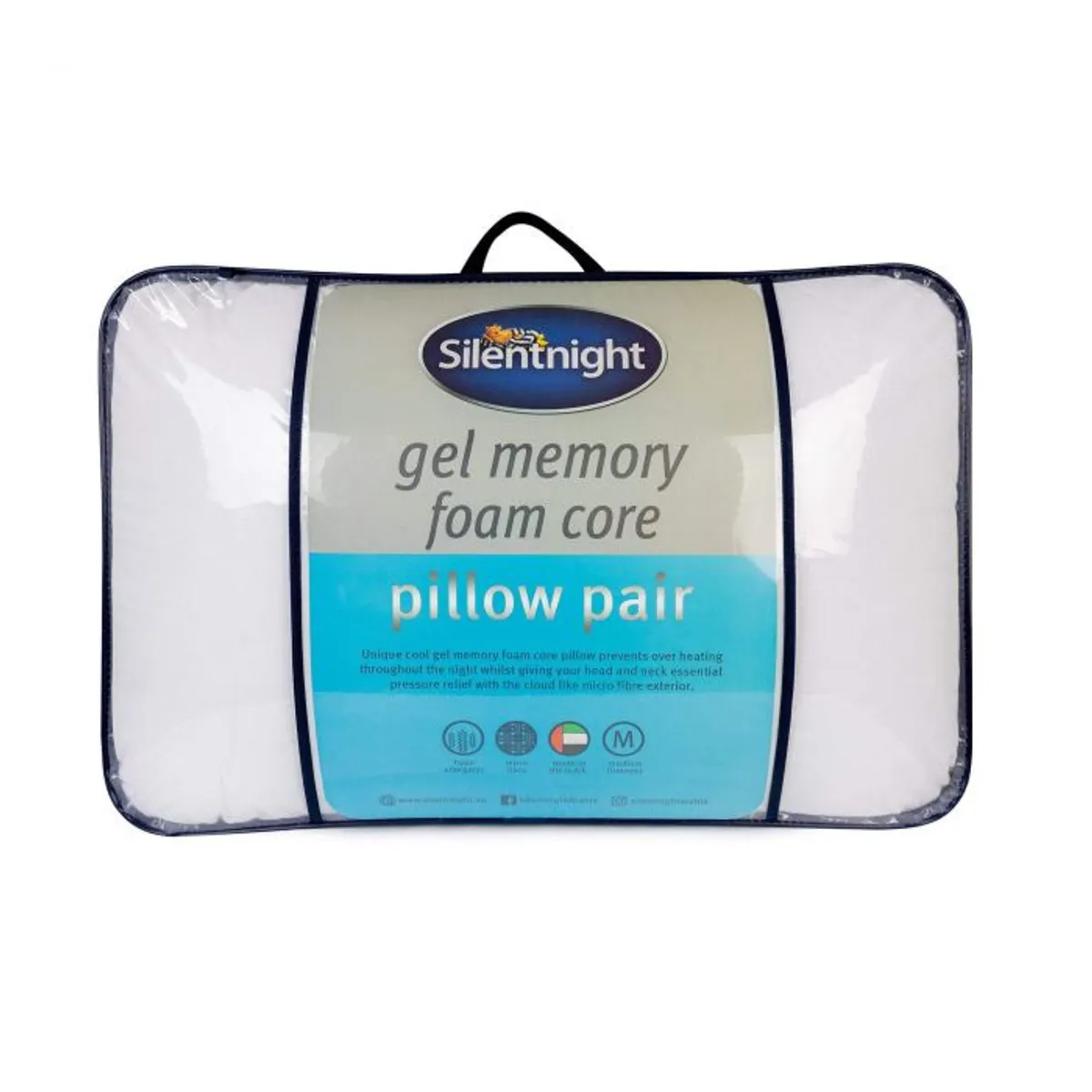 2 GEL MEMORY FOAM CORE PILLOWS